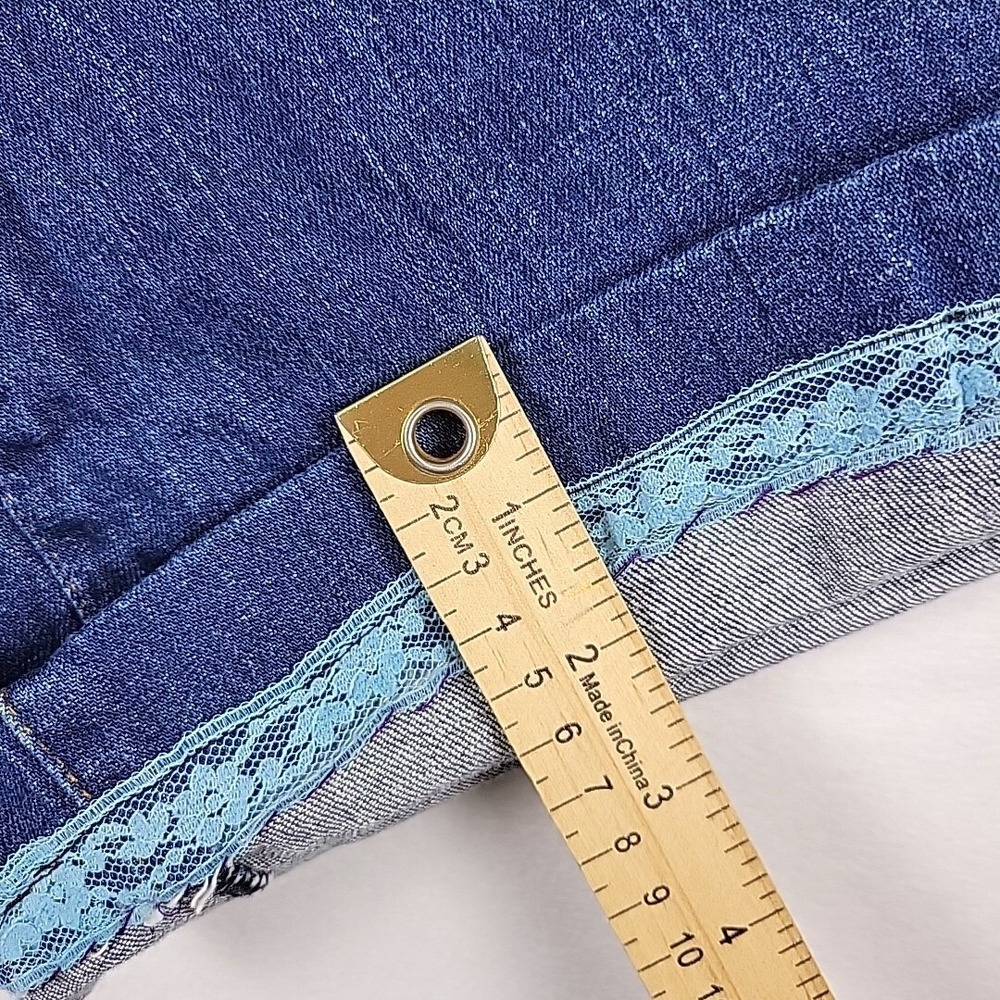 Free People Jayde Sunburst Blue Flare Jeans Women's Size 31 Hemmed READ - Picture 15 of 16